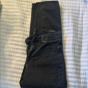 American Eagle Outfitters Black Straight Leg Jeans with Knee Rips